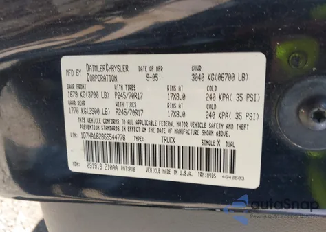 2006 Dodge Ram 1500 Slt из США, поврежденный, VIN 1D7HA18286S544776